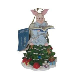 Clothtique Disney Showcase Winnie the Pooh PIGLET Caroling Christmas Figurine